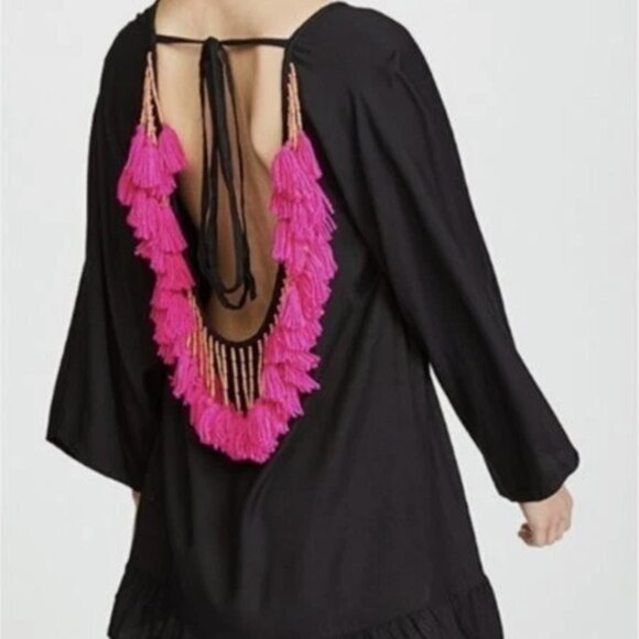 Sundress Other - Sundress "Indiana" Black Tassel Backless Beach Coverup – OS